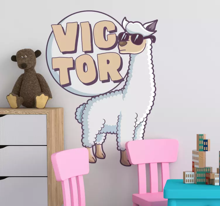 Muursticker kinderkamer koele llama karakter - TenStickers