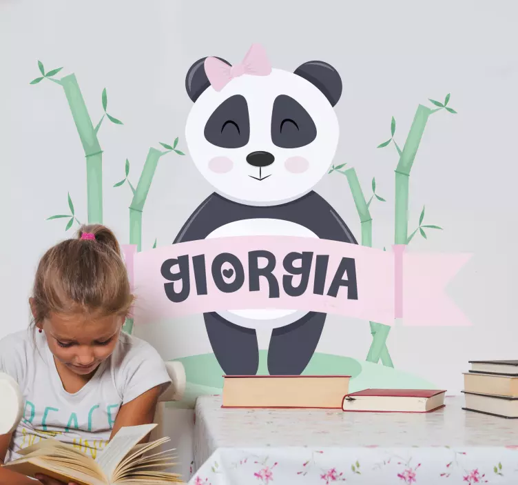 Muursticker kinderkamer schattig panda karakter - TenStickers