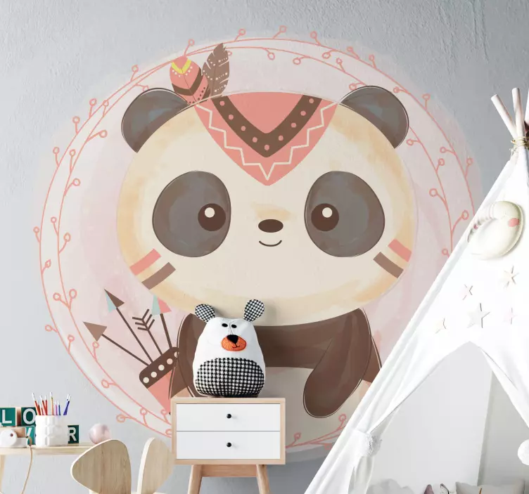 Muursticker kinderkamer schattige panda beeldje - TenStickers