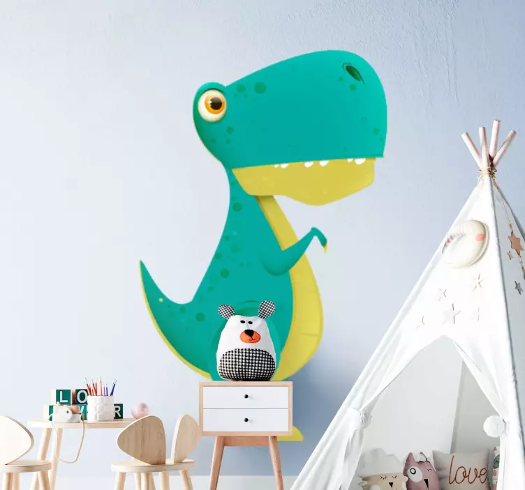 Muursticker kinderkamer speelse dinosaurussen figurine - TenStickers