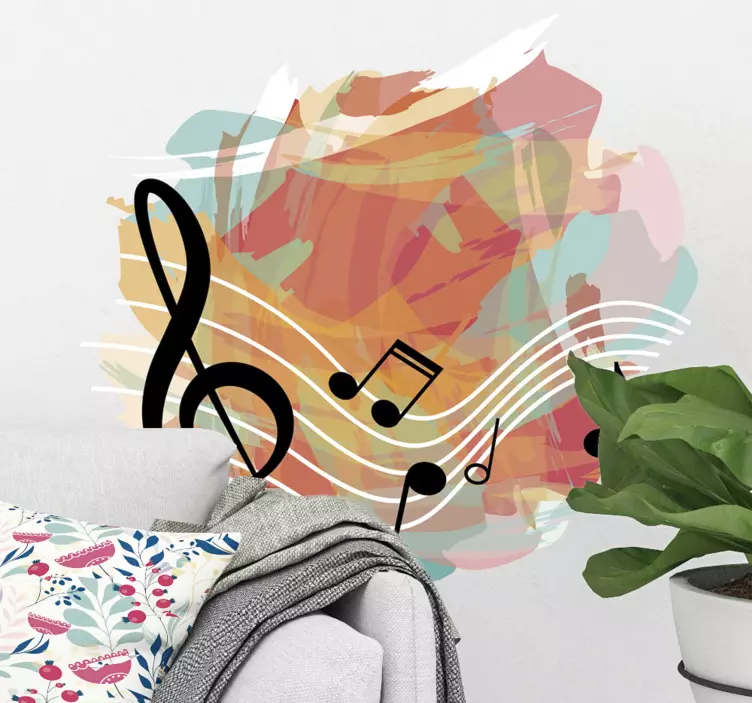 Muursticker Kinderkamer Trompet Muzieknoten - TenStickers