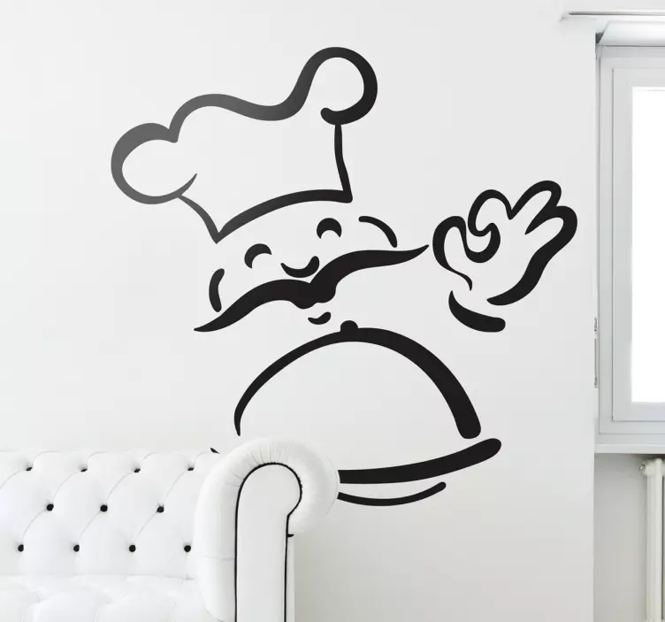 Muursticker lachende chef - TenStickers