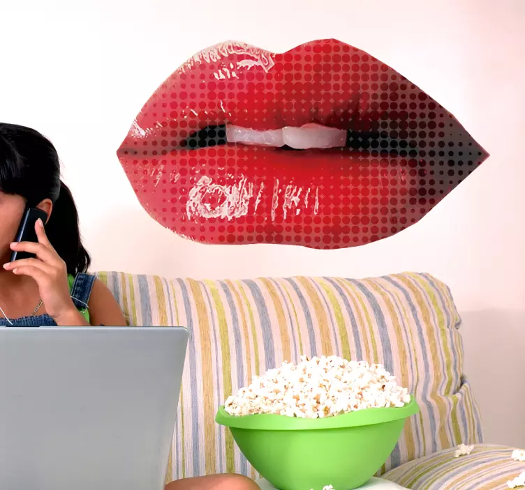 Muursticker lippen popart - TenStickers
