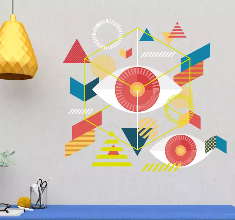 Muursticker ogen geometrisch - TenStickers