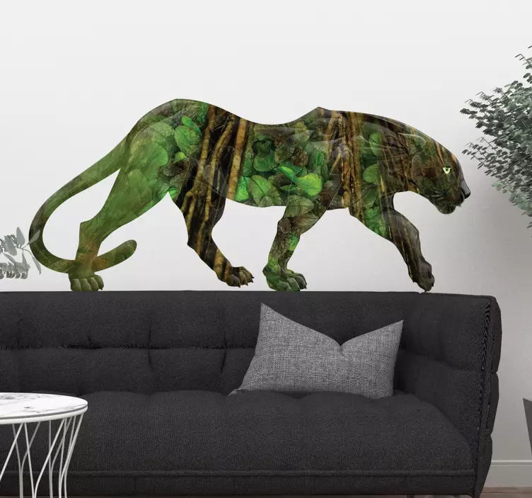 Muursticker panter jungle print - TenStickers