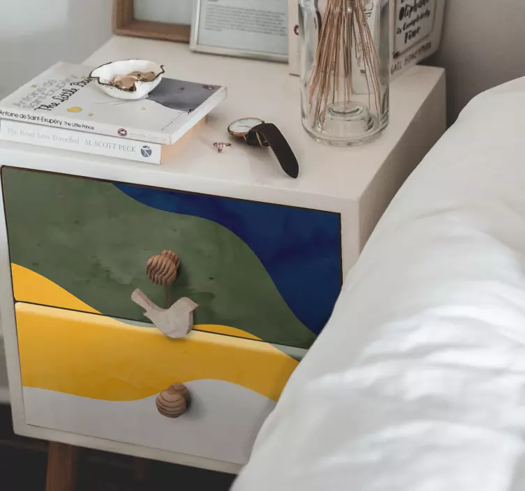 Muursticker patroon levendige golf elementen - TenStickers