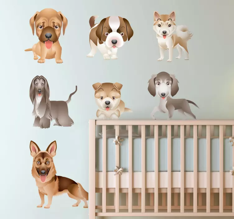 Muursticker puppy´s honden - TenStickers