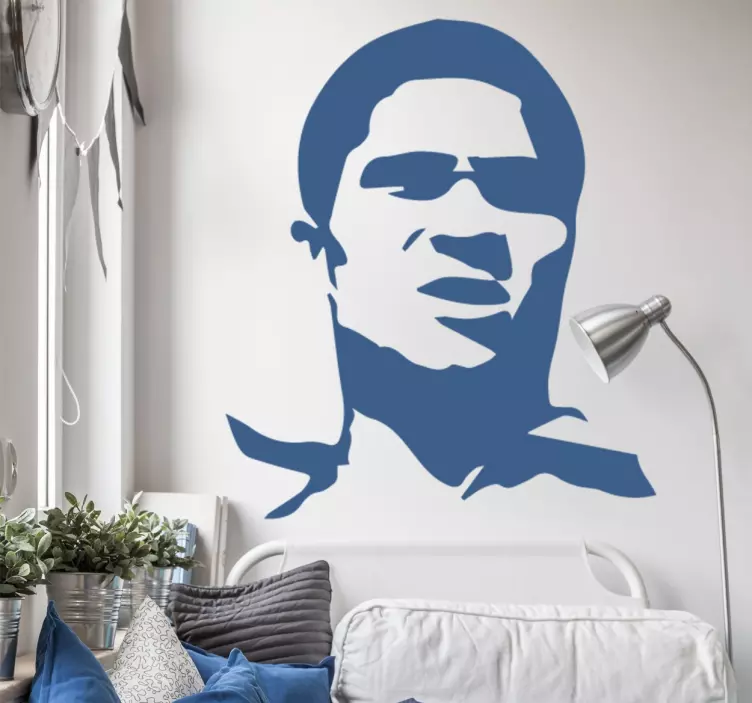 Muursticker Silhouet Eusébio da Silva Ferreira - TenStickers