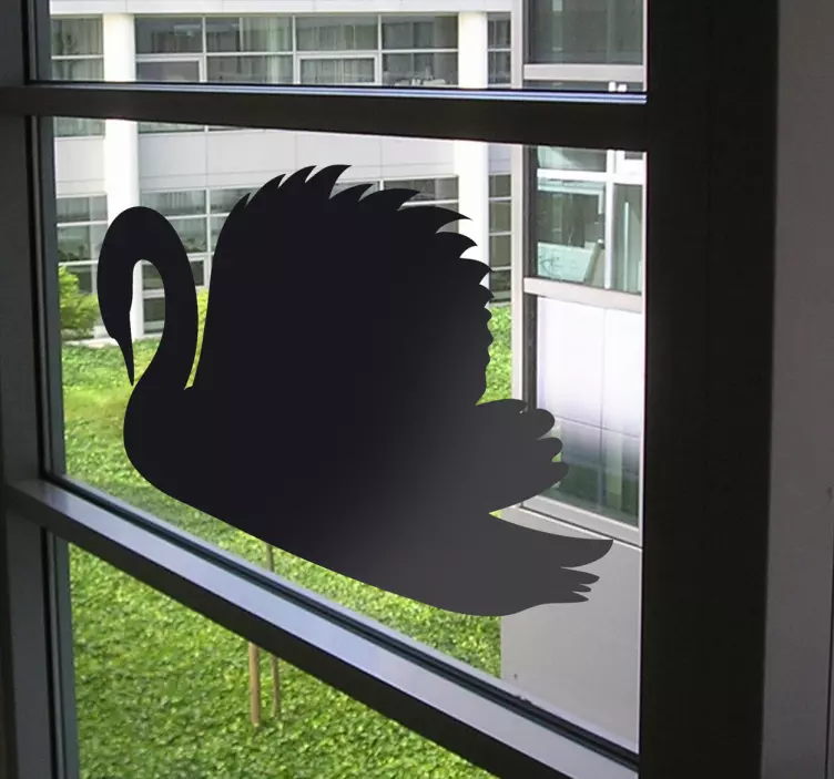 Muursticker silhouet zwaan - TenStickers