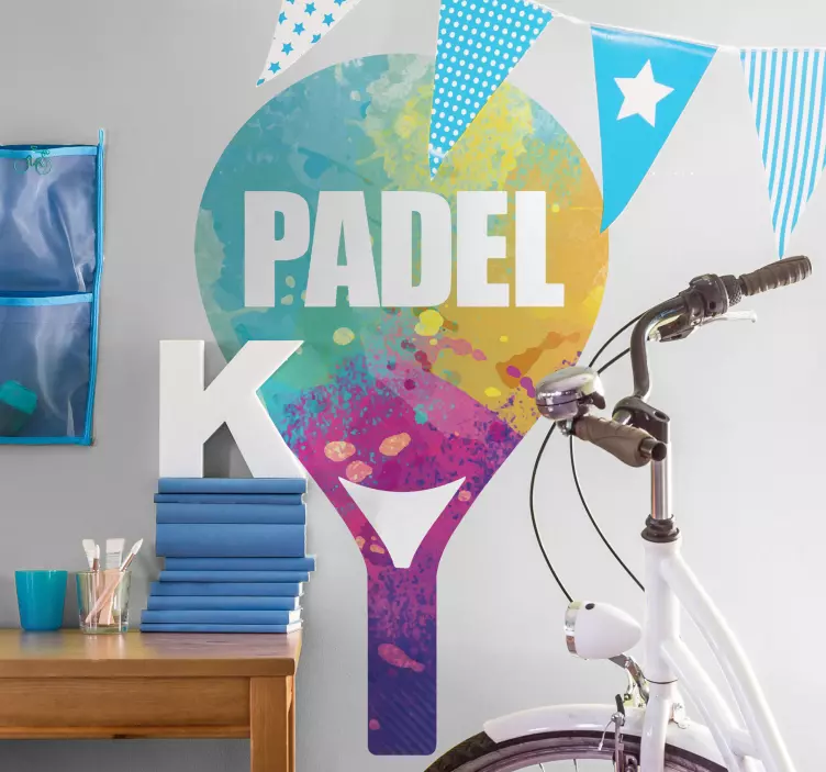 Muursticker sport kleurrijke padel vorm - TenStickers