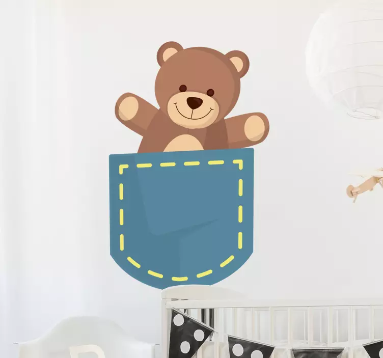 Muursticker Teddybeer in zak - TenStickers