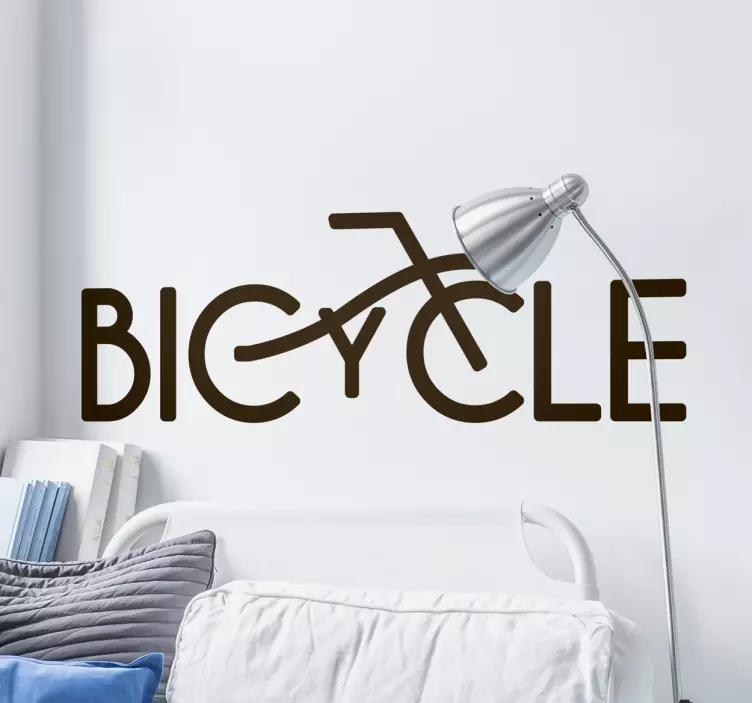 Muursticker tekst Bicycle - TenStickers
