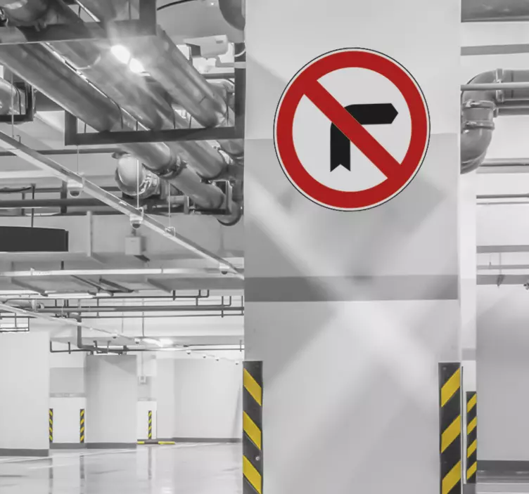 Muursticker verboden rechtsaf slaan - TenStickers