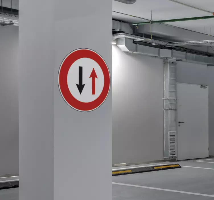 Muursticker verkeersbord overzijde voorrang - TenStickers