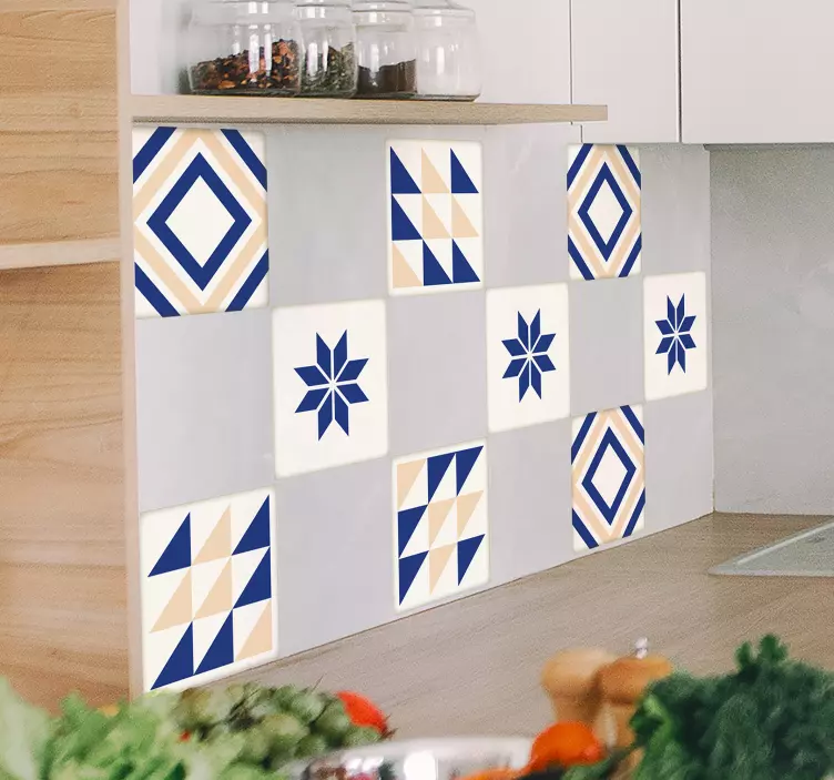 Muursticker Vierkant Patroon - TenStickers