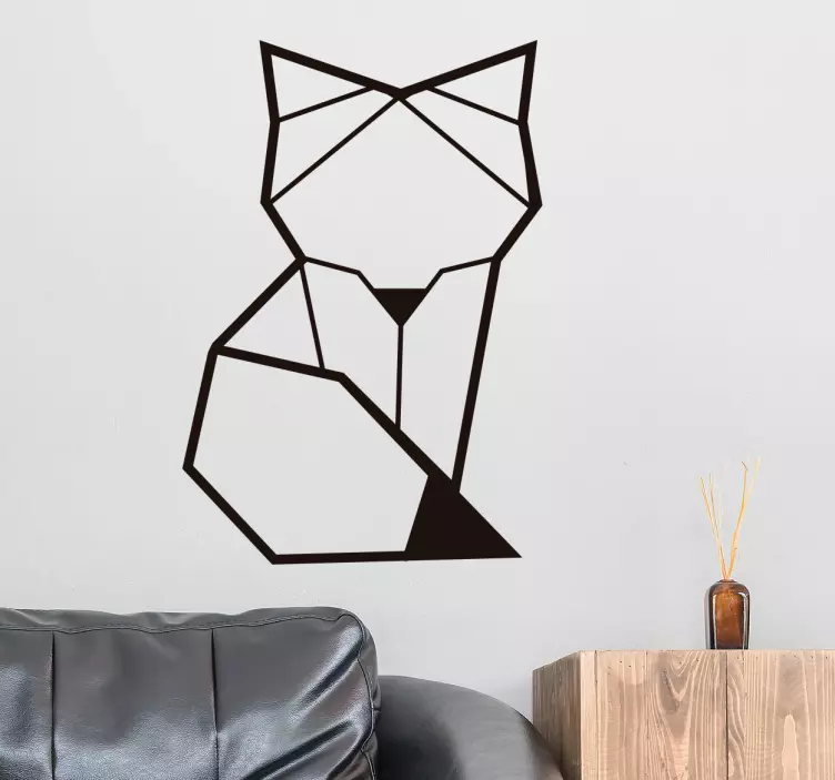 Muursticker woonkamer dieren Geometrische vos eenvoudig - TenStickers