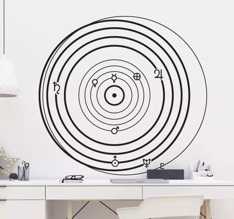 Muursticker zonnestelsel symbolen - TenStickers
