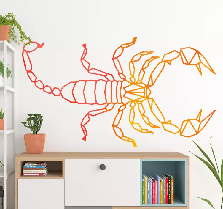 Muursticker woonkamer tienerkamer geometrische schorpioen - TenStickers