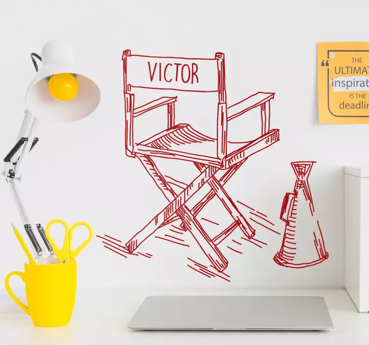 Muurstickers gepersonaliseerde regisseursstoel - TenStickers
