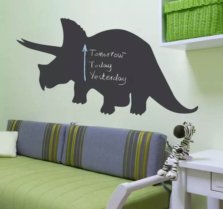 Kinderkamer muursticker dinosaurus krijtbord - TenStickers