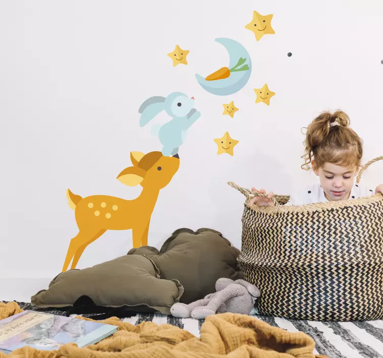 Kinderkamer muursticker op weg naar de maan - TenStickers