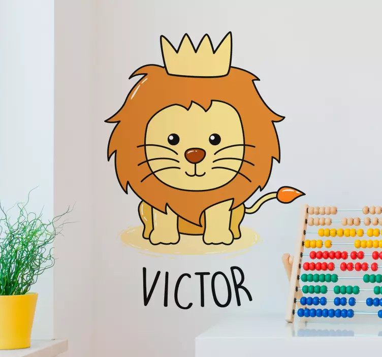 Muurstickers kinderkamer schattige kleine leeuw - TenStickers