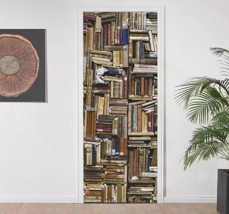 Deursticker met veel boeken - TenStickers