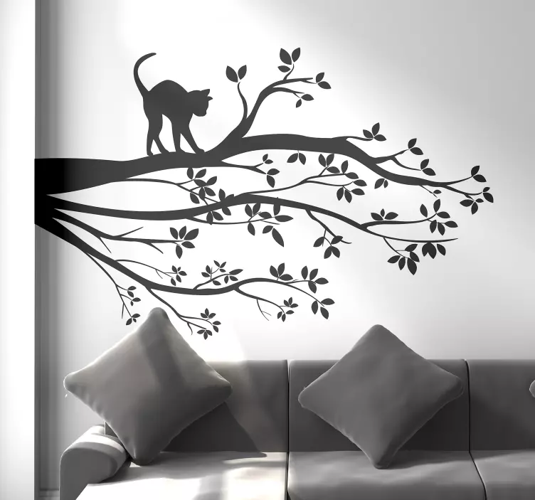 Muurstickers slaapkamer boom silhouet - TenStickers