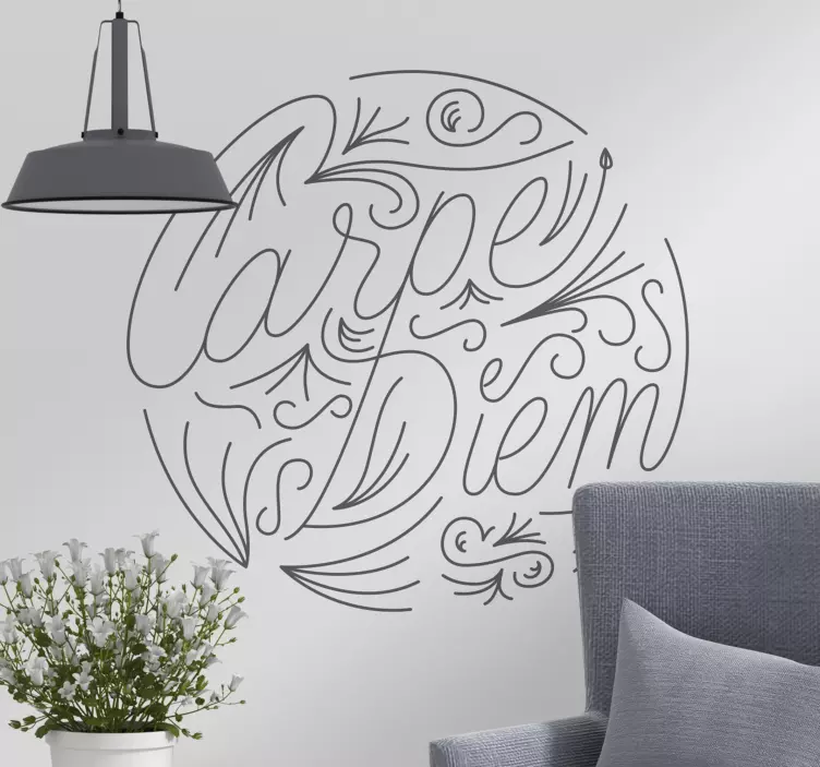 Slaapkamer Muursticker Carpe Diem - TenStickers
