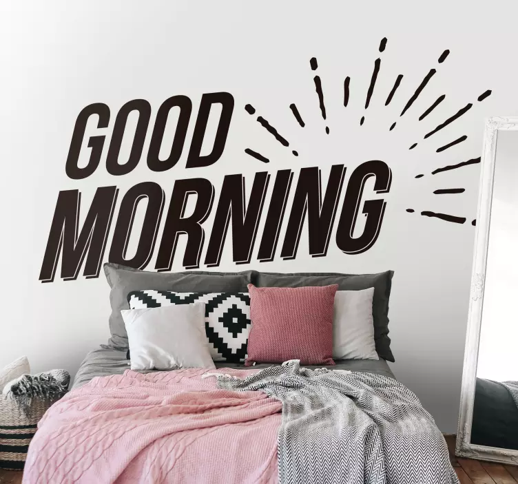 Muurstickers slaapkamer Good Morning - TenStickers