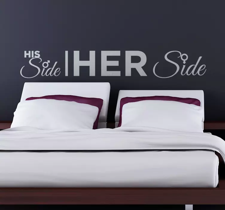 Slaapkamer muursticker His & her side - TenStickers