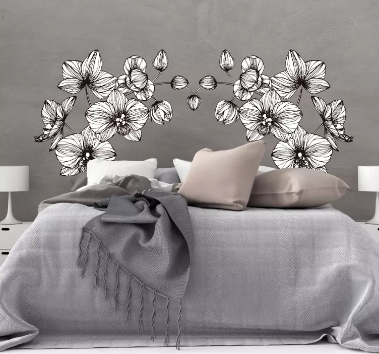Muurstickers slaapkamer moderne bloemen - TenStickers