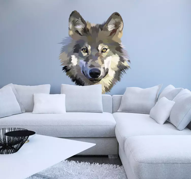 Muurstickers slaapkamer Vintage wolf - TenStickers