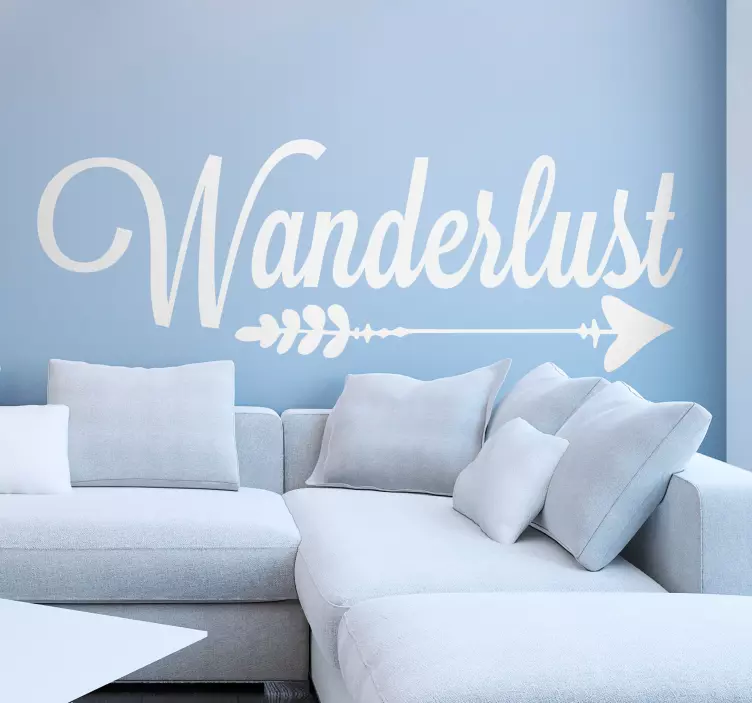 Slaapkamer muursticker Wanderlust pijl - TenStickers