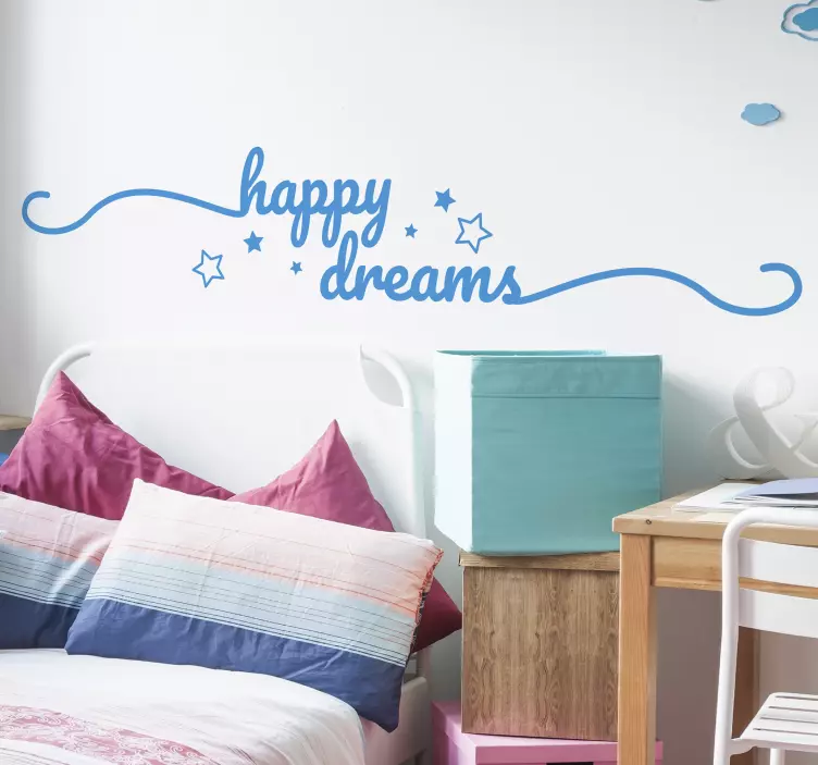 Tienerkamer Muursticker Happy Dreams - TenStickers
