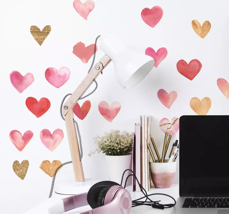 Stickers hartjes tienerkamer - TenStickers
