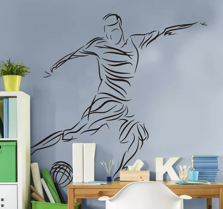 Muursticker voetbal silhouette voetballer - TenStickers