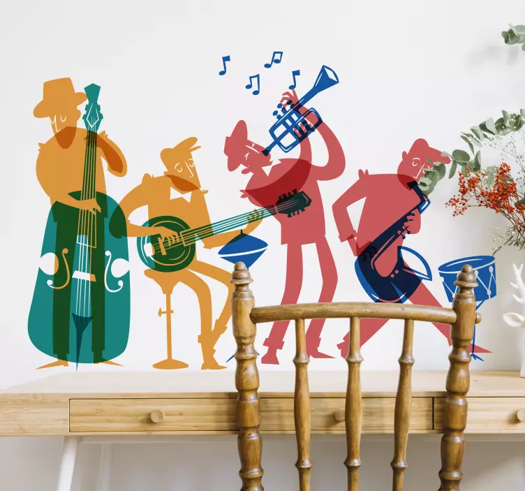 Muurstickers woonkamer Jazz band - TenStickers