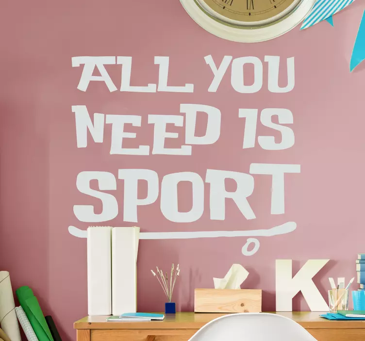 Muurtekst all you need is sport - TenStickers