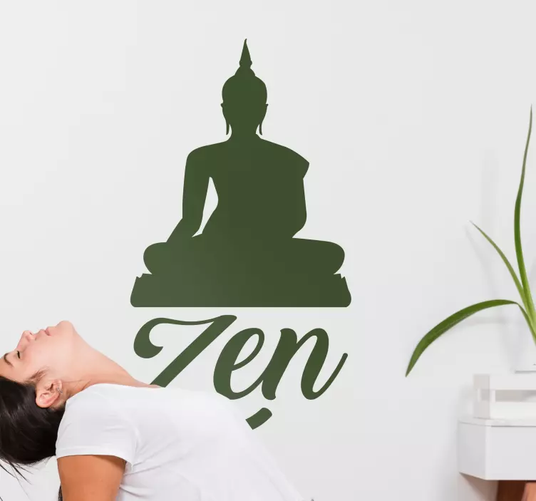Muurzelfklevende sticker zen yoga - TenStickers