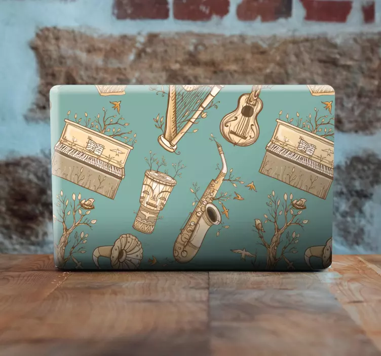 Muziekinstrumentenmotief laptop sticker - TenStickers