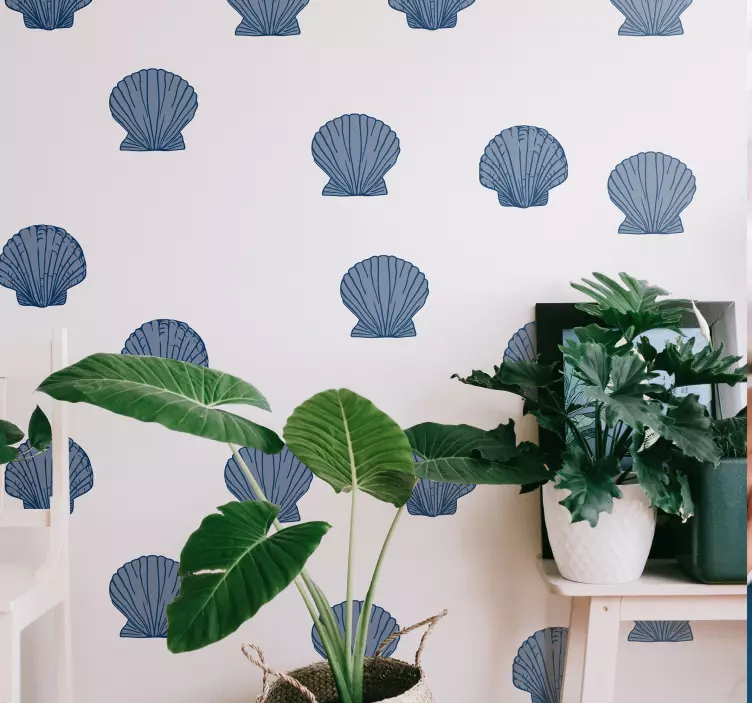 Natuur muursticker schelp print stijl - TenStickers