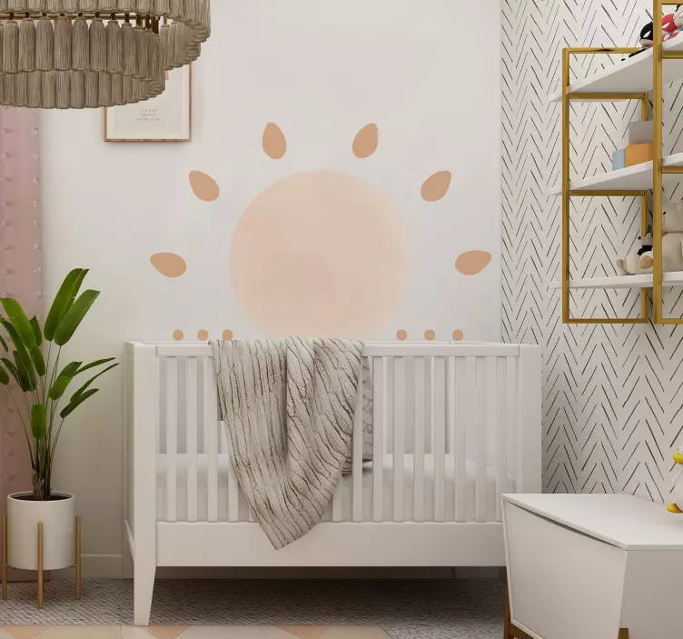 Muursticker kinderkamer met abstracte minimale zon - TenStickers