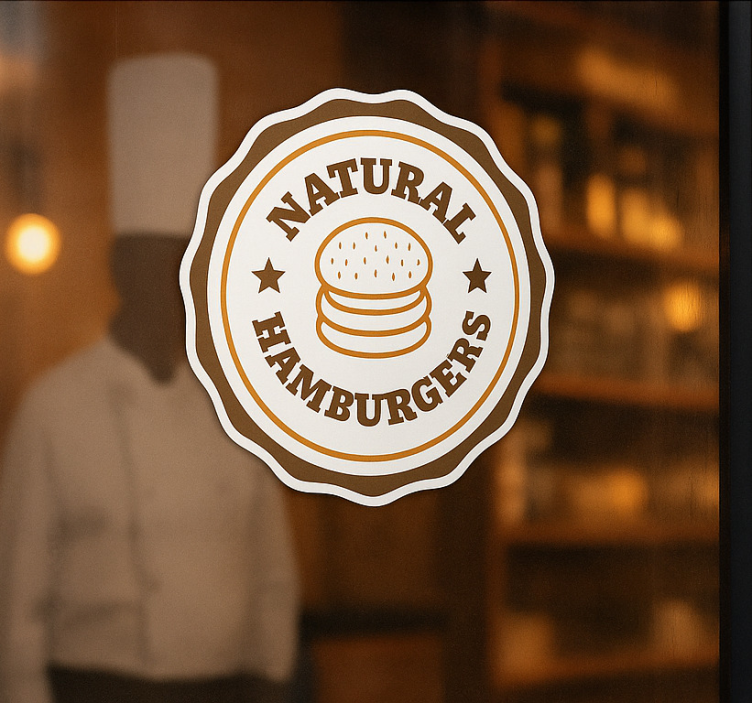 Natuurlijke hamburgers restaurant sticker - TenStickers