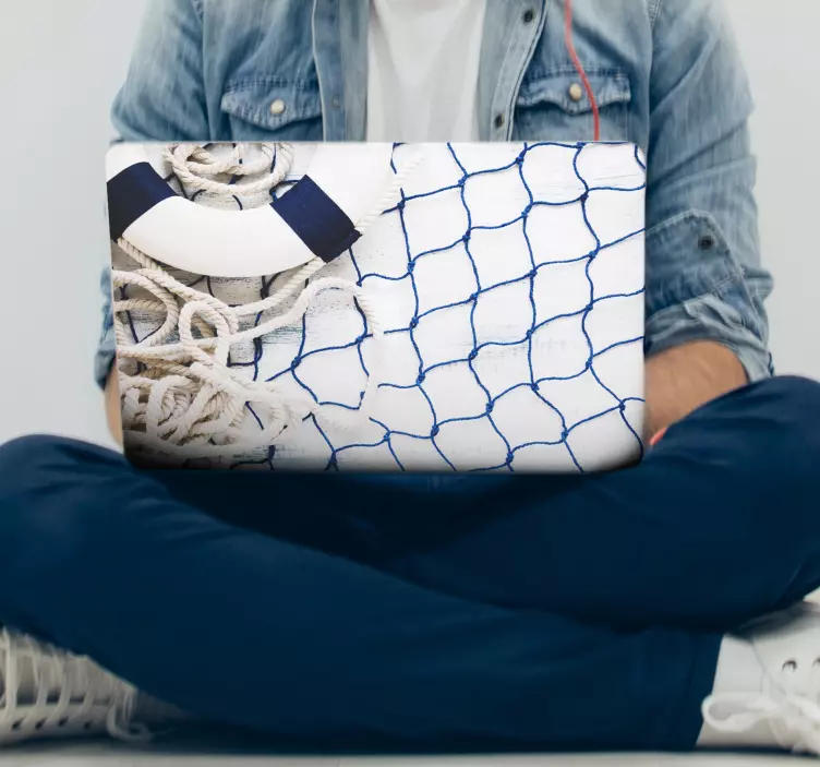 Nautisch getinte elementen laptop sticker - TenStickers