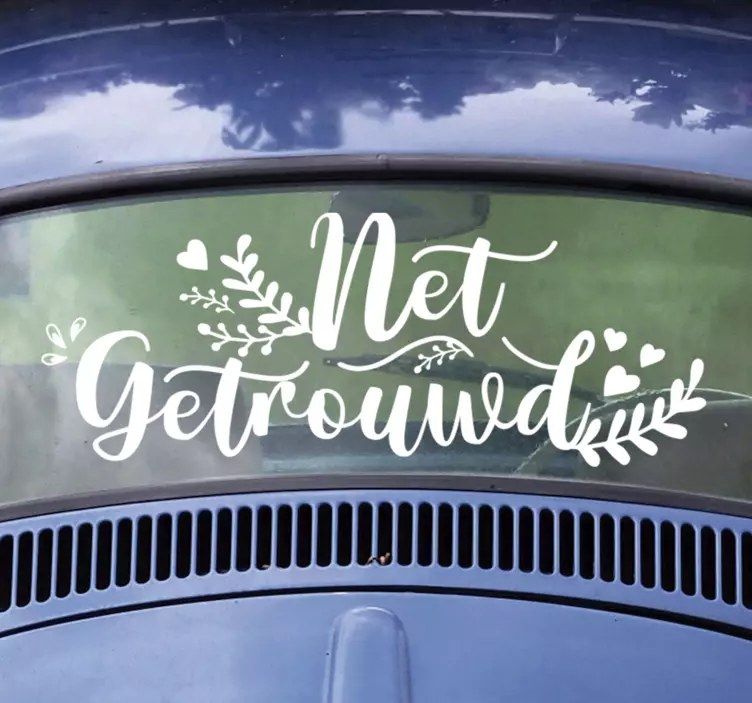 Net getrouwd bruiloft sticker - TenStickers