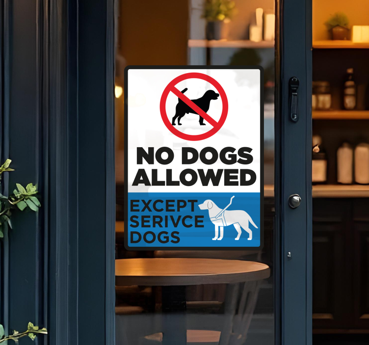 No dogs allowed except service dogs etalage sticker - TenStickers