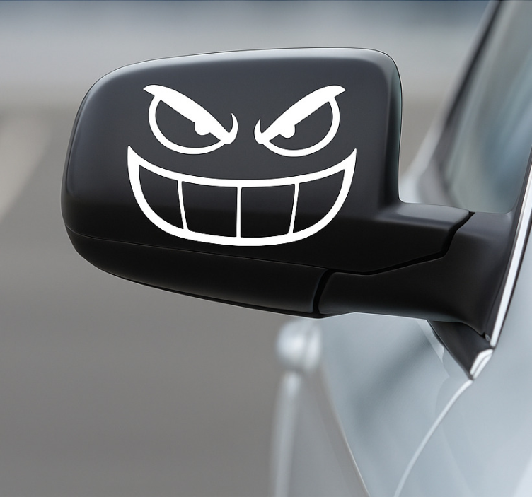 Ondeugende achteruitkijk gremlin autosticker - TenStickers