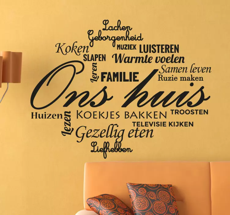 Ons huis familie collage muursticker - TenStickers