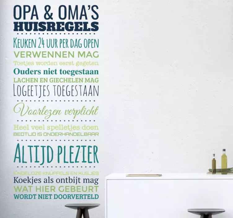 Opa en Oma Kleinkinderen Muursticker - TenStickers